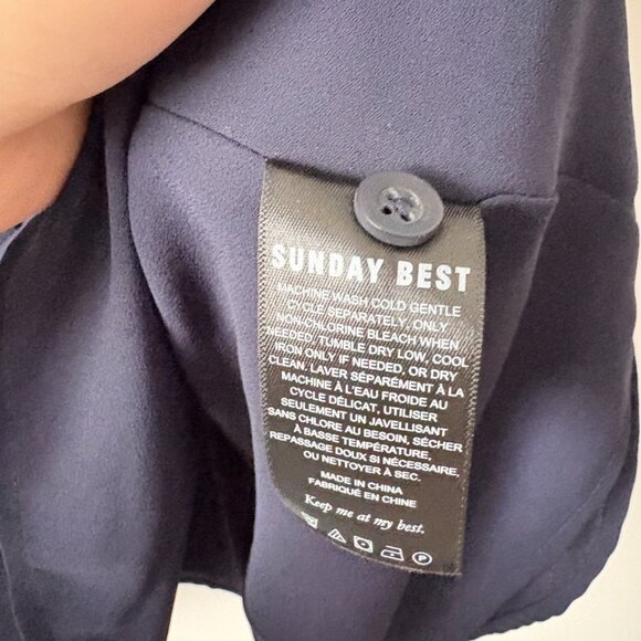 Aritzia Sunday Best Navy Imogen Dress Navy Blue Size 00 - Picture 7 of 8
